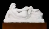 Břetislav Benda, Woman Lying in Bath with Drapery, 1941, carrara marble