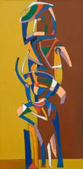 Bohumír Matal, Figure, 1985, oil on hardboard