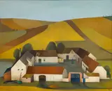 Vlastimil Beneš, Farmhouse in a Yellow Landscape