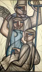 Miloslav Hájek, Designs for Stained Glass Windows for Strojimport, 1960, mixed media (pastel, charcoal, gouache) on paper