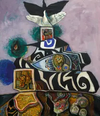 Josef Liesler, Japanese Garden, 1972, oil on canvas