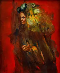 Josef Vyleťal, Figure (Study for the Apocalypse), 1970s–1980s, oil on cardboard