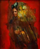Josef Vyleťal, Figure (Study for the Apocalypse), 1970s–1980s, oil on cardboard