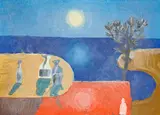 Václav Havel, Landscape with Sun, 1950s, oil on canvas laid down on cardboard