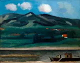 Rudolf Kremlička, Bohemian Borderland Landscape, 1928, oil on canvas