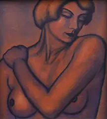 František Drtikol, Nude, 11/29/38, oil on cardboard