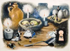 Jiří Trnka, Flies' Wedding, circa 1940, tempera on paper