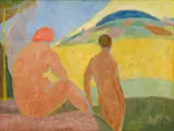 Alois Bílek, Naked Women in the Sun, circa 1915, oil on cardboard