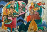 Jan Smetana, Colour, Space, Movement I, 1984, mixed media (oil, sand) on canvas