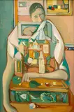Endre Nemes, Woman with a Town and an Aquarium, 1943, oil on canvas