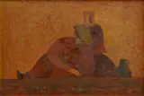 Miloš Alexander Bazovský, Repose, 1954, oil on cardboard