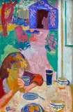 Antonín Pelc, In the Garden, 1954, oil tempera on canvas