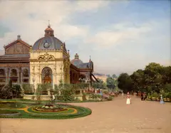 Karel Liebscher, On the Promenade in Karlovy Vary, 1888, oil on canvas