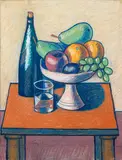 Karel Černý, Still Life on a Table, 1952, pastel on paper