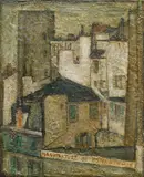 Bohumil Žemlička, Parisian Rooftops, 1966, encaustic on canvas