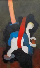 Karel Vaca, Two White Shapes (Temptation), 1979, oil on canvas