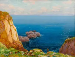 Karel Langer, The Sea near Dubrovnik, circa 1905, oil on canvas