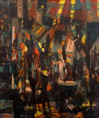 Karel Souček, Motif from Paris, 1961, mixed media (oil, sand) on canvas