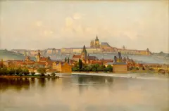 Karel Liebscher, Hradčany, 1898, oil on wood panel