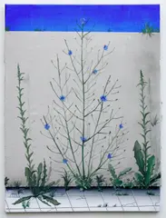 Ondřej Basjuk, Chicory, 2023, mixed media (acrylic, concrete) on canvas
