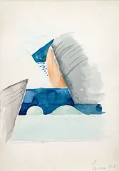 Bridge by Josef Šíma, 1921, mixed media (watercolor, pencil) on paper, sold Nov 2023