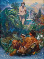 Zdeněk Burian, The Most Beautiful Planet, 1963, oil on canvas
