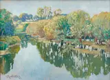 Vaclav Radimsky, River Landscape in Polabí