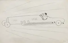 Adolf Hoffmeister, Vlasta Burian, 1927, ink on paper