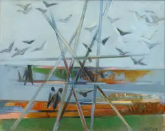 Bohdan Lacina, Landscape in Roháče, first half of the 1960s, oil on canvas