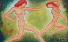 František Drtikol, The Dance of Souls, 1949, oil on wood panel