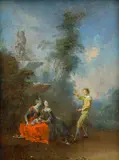 Norbert Grund, Refreshment in a Park, circa 1750, oil on wood panel