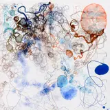 Petr Nikl, My Homeland, 2024, mixed media (Indian ink, ink, rice paper) on canvas