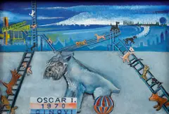 Josef Hlinomaz, Dog Heaven, 1970, oil on canvas