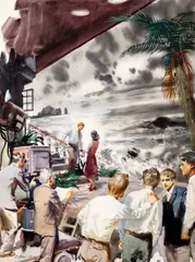 Filming of a Television Programme by Zdeněk Burian, not dated, mixed media (gouache, watercolor, pencil) on paper, sold May 2024