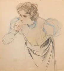 František Kupka, A Study for Biblioman, 1897, mixed media (pencil, charcoal) on paper