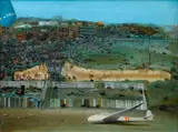 Kamil Lhoták, Glider in the Suburbs, 1943, oil on canvas
