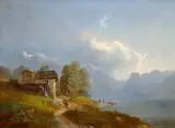 Hugo Ullik, Mill in the Mountains, 1875, oil on canvas