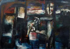 Josef Jira, Fisherman, 1971, oil on canvas
