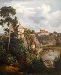 Jan Nowopacký, View of Bechyně, 1869, oil on canvas