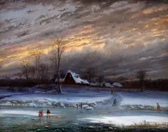 Anton Waldhauser, Twilight, 1870s, oil on canvas