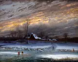 Anton Waldhauser, Twilight, 1870s, oil on canvas