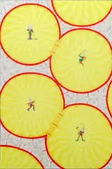 Jiří Černický, No Fun, 2021, mixed media (acrylic, epoxy resin, pencil, coloured pencils, glue) on canvas