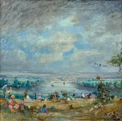 Willi Nowak, River Landscape, 1930s, oil on canvas