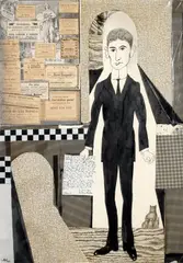 Adolf Hoffmeister, Franz Kafka - Letter to Father, 1966, mixed media (collage, ink) on paper