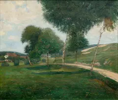 Josef Holub, View of Pustá Rybná, before 1905, oil on canvas