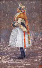 Joža Uprka, Young Woman from Petrov, circa 1919, oil on canvas