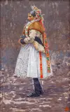 Joža Uprka, Young Woman from Petrov, circa 1919, oil on canvas