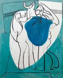 Emil Filla, Couple, 1934, mixed media (oil, enamel, sand) on canvas