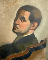 Frantisek Tichy, Portrait of Ferdinand Polášek, 1944, oil on canvas
