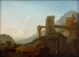 František Xaver Procházka, Landscape with Ruins, circa 1808, oil on wood panel